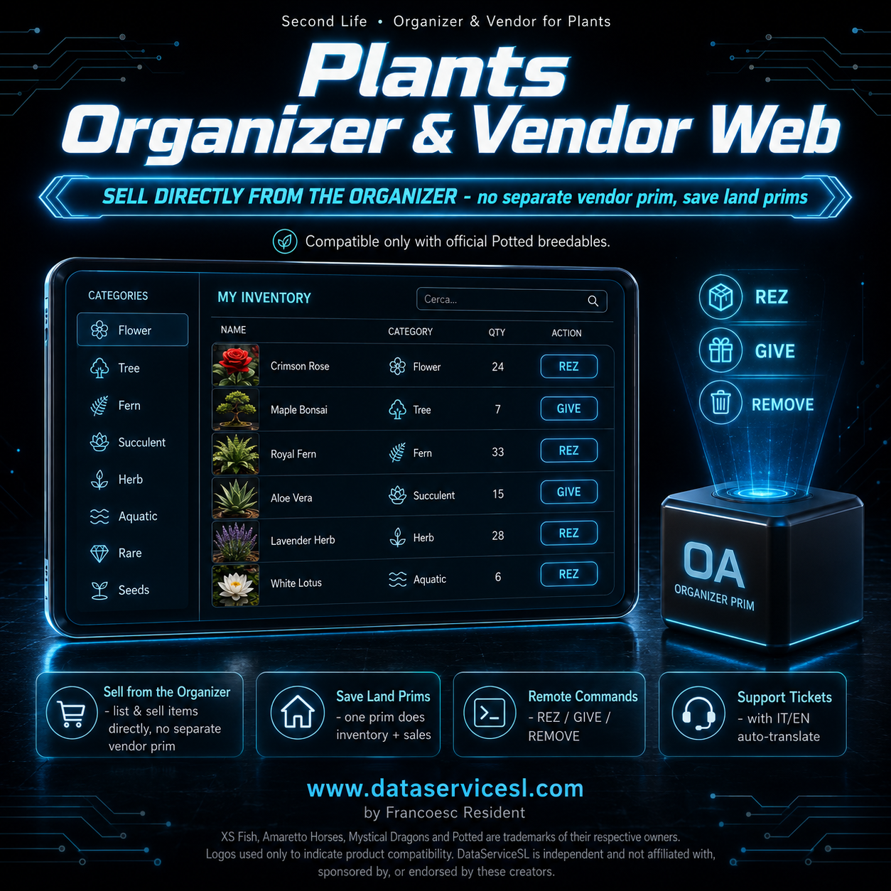 Plants Organizer & Vendor Web